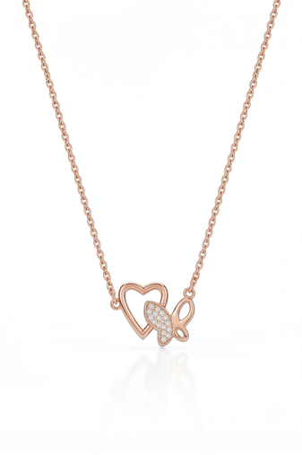 925 sterling silver butterfly heart necklace for women