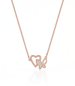 925 sterling silver butterfly heart necklace for women