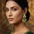 emerald green kundan and pearl drop earrings