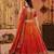 ORANGE SEQUINS & EMBROIDERED CHINNON LEHENGA CHOLI DUPATTA