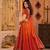ORANGE SEQUINS & EMBROIDERED CHINNON LEHENGA CHOLI DUPATTA