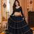 BLACK LEHERIYA PRINT GEORGETTE LEHENGA CHOLI DUPATTA