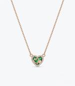 925 sterling silver emerald heart necklace for women