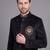 Black suede embroidered nawabi suit for men