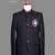 Black suede embroidered nawabi suit for men