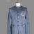 Blue suede embroidered nehru jacket for men