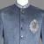 Blue suede embroidered nehru jacket for men