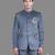 Blue suede embroidered bandhgala suit for men