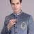 Blue suede embroidered nawabi suit for men