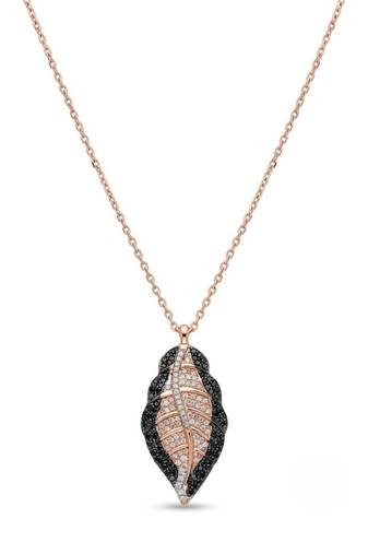 925 sterling silver midnight leaf elegance necklace for women
