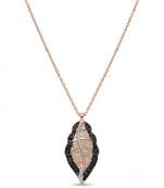 925 sterling silver midnight leaf elegance necklace for women