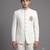 Ivory white embroidered bandhgala suit for men