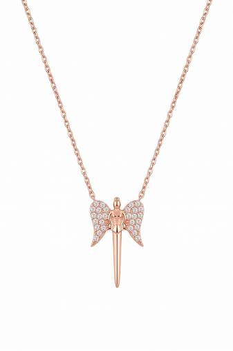 925 Sterling Silver Angel Charm Necklace for Women