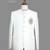 Ivory white embroidered bandhgala suit for men