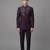 Deep wine embroidered bandhgala suit for men
