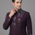Deep wine embroidered bandhgala suit for men