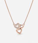 925 sterling silver forever together heart trio necklace for women