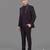 Deep wine embroidered open jodhpuri suit for men