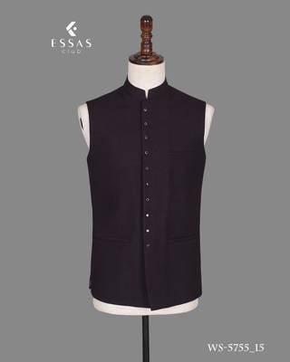Deep wine embroidered open jodhpuri suit for men 4