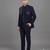 Navy blue embellished open jodhpuri suit for men