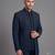 Peacock blue embroidered open jodhpuri suit for men