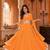 ORANGE LEHERIYA PRINT GEORGETTE LEHENGA CHOLI DUPATTA