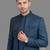 Peacock blue embroidered open jodhpuri suit for men