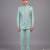 Mint green textured bandhgala suit for men