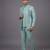 Mint green textured open jodhpuri suit for men