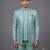 Mint green textured open jodhpuri suit for men