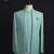 Mint green textured open jodhpuri suit for men