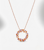 925 sterling silver aurora mosaic halo necklace for women