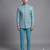 Sky blue textured bandhgala suit for men