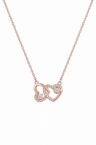 925 sterling silver eternal bond interlocking hearts necklace for women