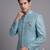 Sky blue textured bandhgala suit for men