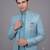 Sky blue textured open jodhpuri suit for men