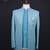 Sky blue textured open jodhpuri suit for men