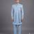 Light blue textured open indowestern suit for men