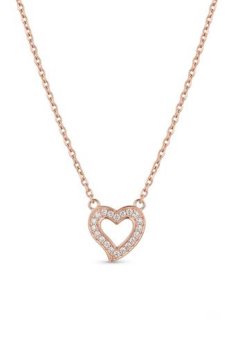 925 sterling silver sparkling heart charm necklace for women