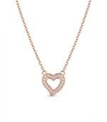 925 sterling silver sparkling heart charm necklace for women