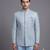 Light blue textured bandhgala suit for men