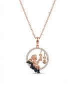 925 sterling silver angel musical pendant necklace for women