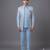 Light blue textured open jodhpuri suit for men
