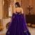 PURPLE SEQUINS & EMBROIDERED VELVET GARBA LEHENGA CHOLI DUPATTA
