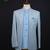 Light blue textured open jodhpuri suit for men