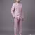 Pastel pink textured bandhgala suit for men