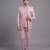 Pastel pink textured open jodhpuri suit for men