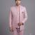 Pastel pink textured open jodhpuri suit for men