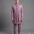Dusty mauve textured open indowestern suit for men