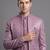 Dusty mauve textured open indowestern suit for men